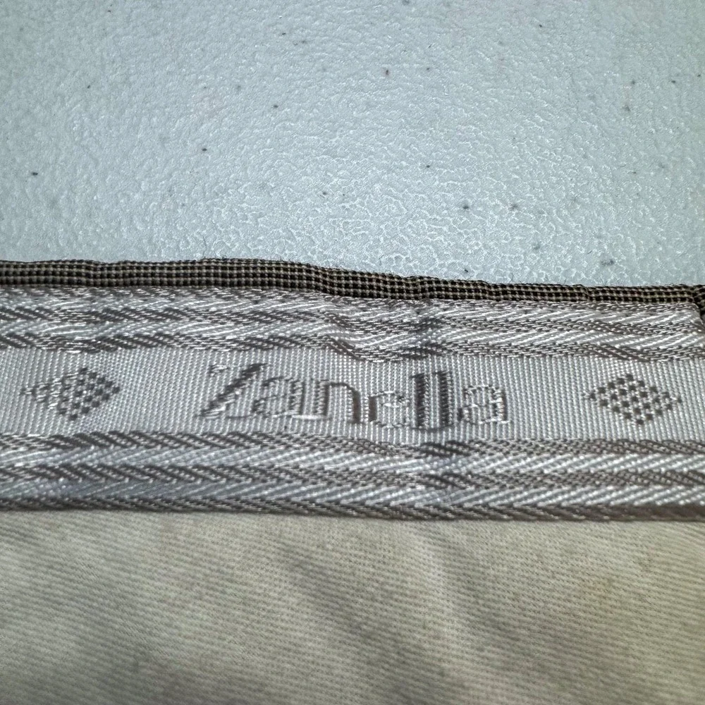 Zanella Alter Dress Pants Mens 38x28 Beige Wool Pleated Classic Fit Italy Office